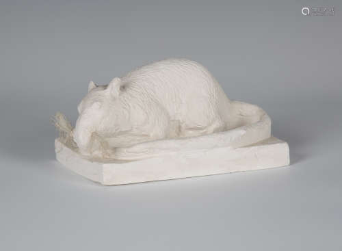 Eduardo Paolozzi - a cast plaster model of a rat, unsigned, length 16.5cm,Buyer’s Premium 29.4% (