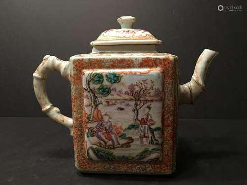 ANTIQUE Rare Huge Chinese Mandarin Palette Teapot, 18th