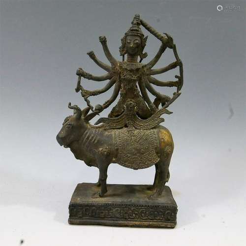 ANTIQUE THAI BRONZE DEITY - 19TH CENTURY