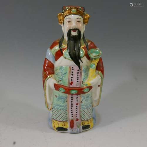 CHINESE ANTIQUE FAMILLE ROSE FIGURINE