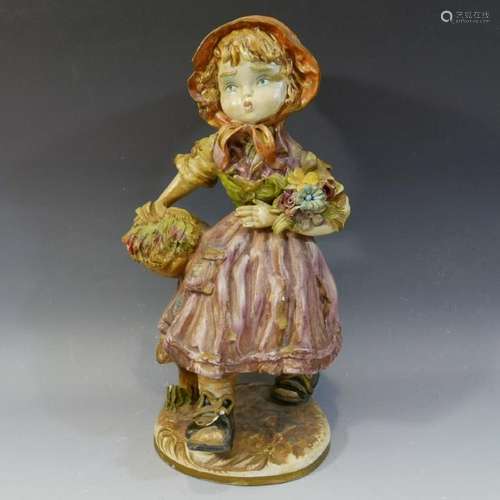 ANTIQUE CONTINENTAL PAINTED PORCELAIN DOLL FIGURE