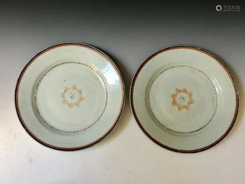 TWO OF CHINESE EXPORT FAMILLE-ROSE PLATES