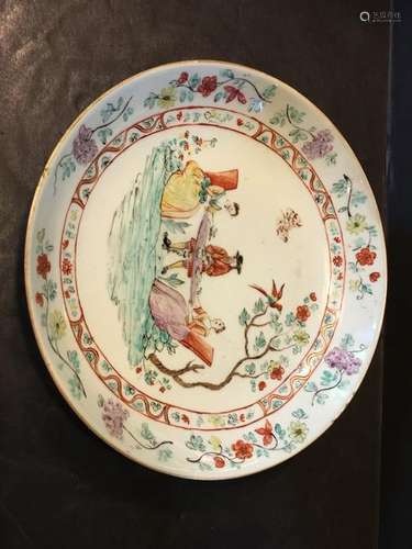 OLD Chinese famille rose plate for European market,