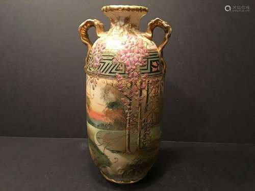 ANTIQUE Large NIPPON Flower Vase, Meiji period