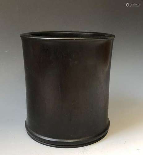 A ROSEWOOD BRUSHPOT.