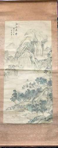 A CHINESE ANTIQUE PAINTING. SIGNED BY YONG RONG