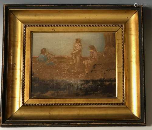 OLD OIL PAINTING WITH FRAME