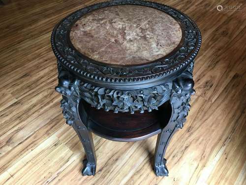 OLD Large Chinese hardwood stand table, 19th century