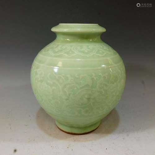 CHINESE CELADON VASE - KANGXI MARK