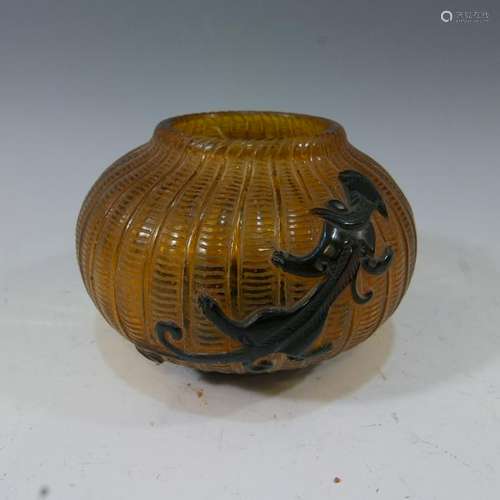 CHINESE PEKING GLASS WATER POT - QIANLONG MARK