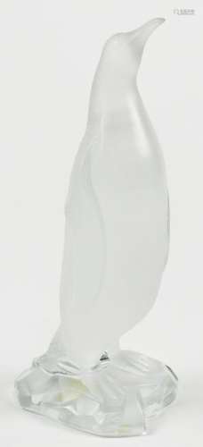 Lalique France frosted glass model of penquin