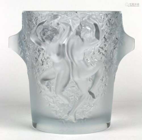 Lalique France Ganymeade frosted champagne bucket