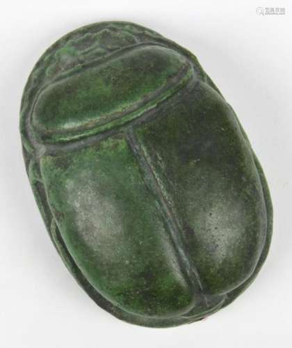 Grueby Art Pottery scarab paperweight
