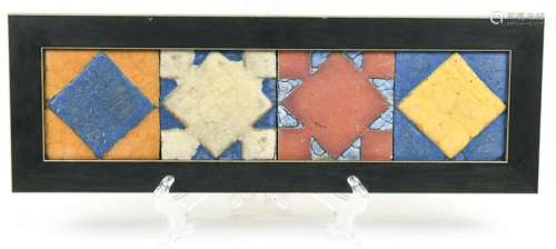 Framed Grueby Art Pottery tiles