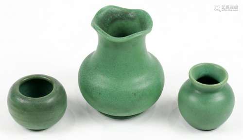 (lot of 3) Three Teco Miniature Art Pottery Vases