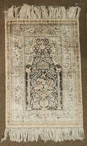 Turkish silk prayer rug