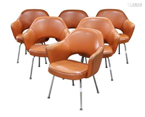 (lot of 6) Eero Saarinen for Knoll executive armchairs