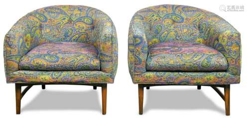 Pair of Mid Century Milo Baughman lounge chairs