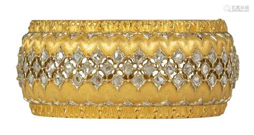 Buccellati diamond and 18k yellow gold bracelet