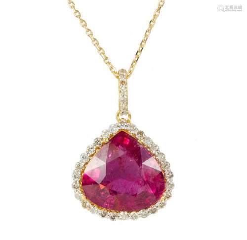 Tourmaline, diamond and 18k yellow gold