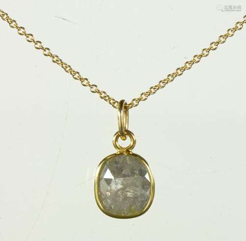 Diamond and 18k yellow gold pendant-necklace