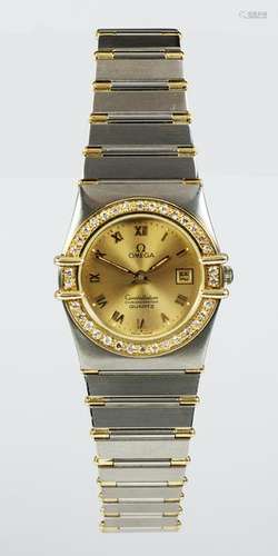 Lady's Omega Constellation diamond, stainless steel and