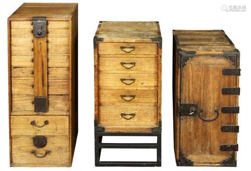 Japanese Small Tansu Chests, 19c