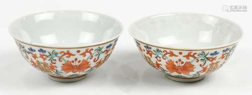 Chinese Porcelain Bowls, Flowers/Shuangxi