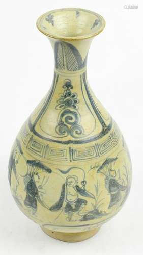 Vietnamese Blue-and-White Vase, Figures