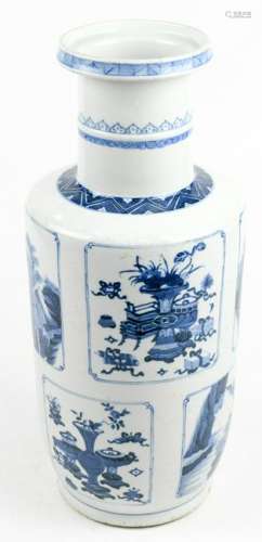 Chinese Blue-and-White Porcelain Vase, Reserves