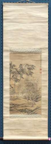 Chinese Scroll, Manner of Wen Zhengming, Trees