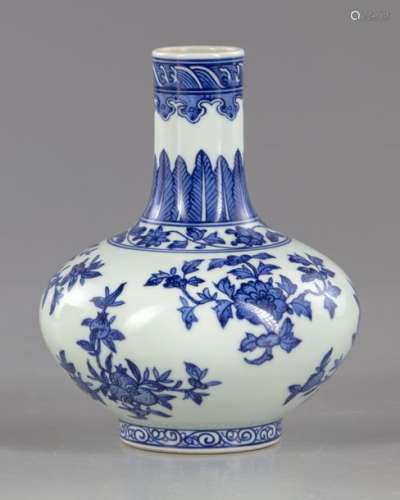 A Chinese blue and white bottle vase