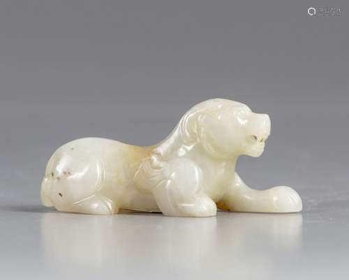 A Chinese jade tiger carving