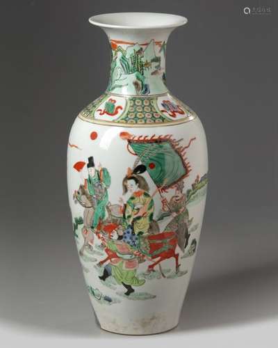 A Chinese famille verte vase