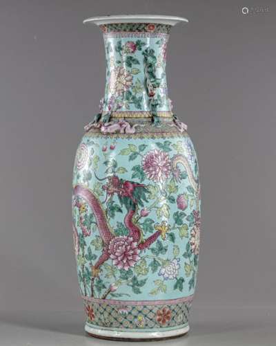 A large Chinese famille rose vase