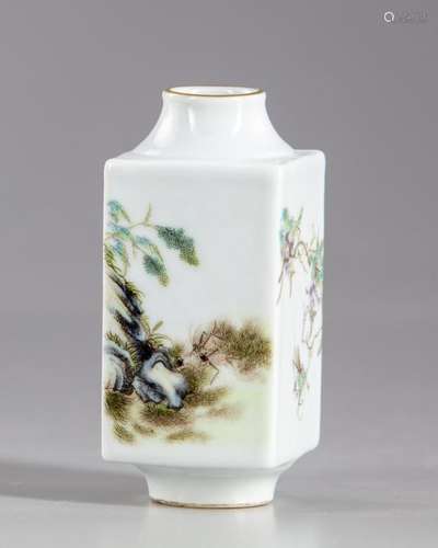 A small Chinese famille rose cong vase