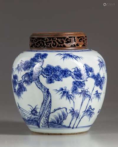 A Chinese blue and white pot