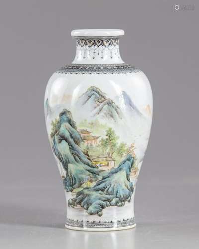 A Chinese landscape vase