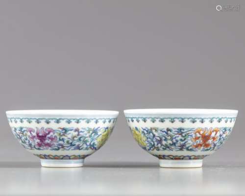 Two small Chinese doucai bowls