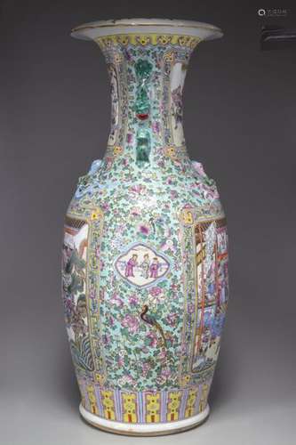 A large Chinese famille rose vase