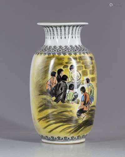 A Chinese figures porcelain vase