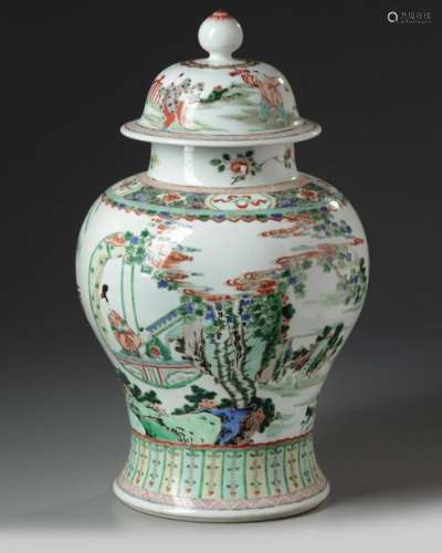 A Chinese famille verte porcelain vase