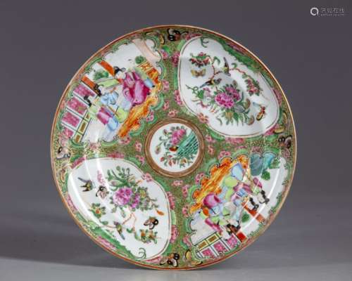 A Chinese famille rose canton dish