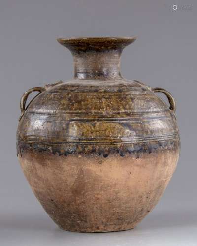 A large Chinese brown glazed vase