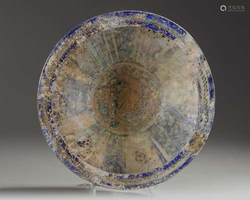 An Islamic pottery glazed bowl