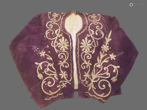 An Ottoman embroidered velvet jacket