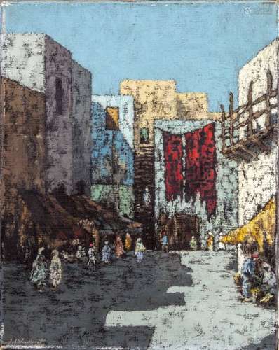 An Orientalist painting of the souq