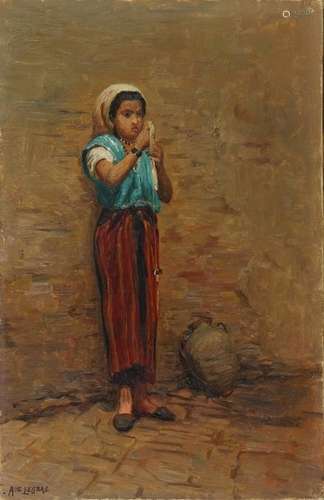 A painting depicting a girl Auguste Legras