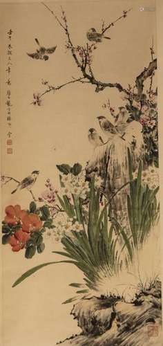 A Chinese handscroll 'Birds and flowers' (after Ya…