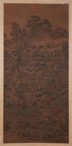 CHINESE SCROLL PAINTING OF MOUNTAIN VIEWS